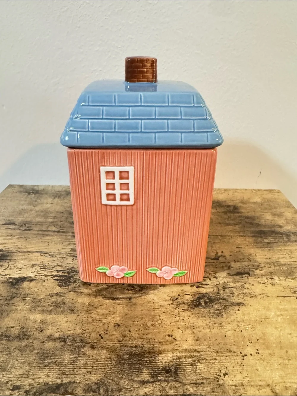 Cottage House Canister Set | Sugar & Tea | Pink & Blue